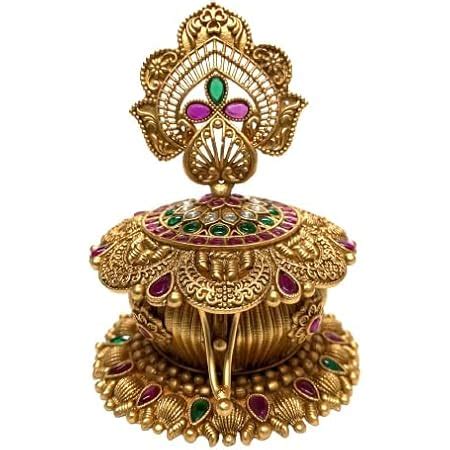 Buy Golden Sindoor box, gift item Kumkum Box, Handmade Traditional ...