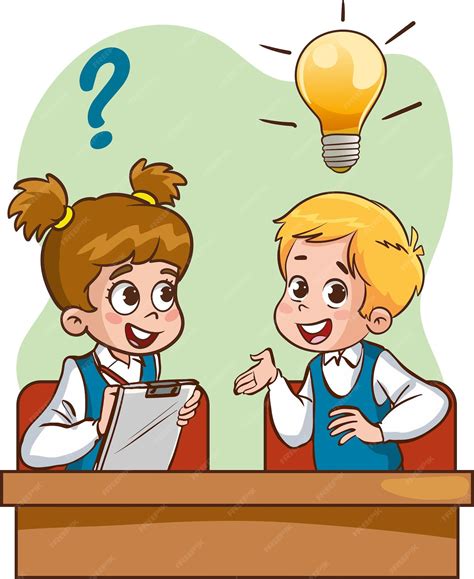 Premium Vector | Kids thinking idea vector illustration kids asking ...
