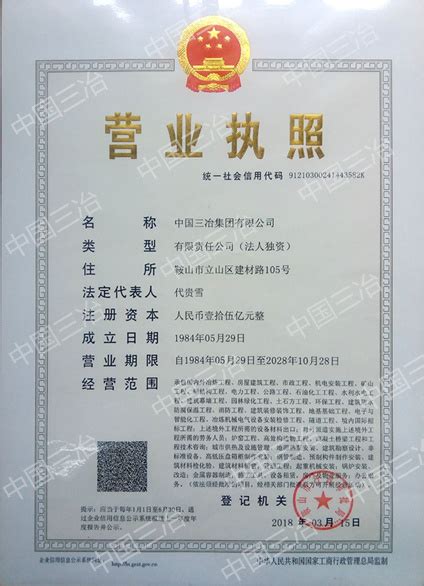 营业执照 - 中国三冶集团有限公司
