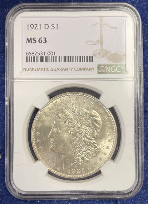 1921 D MS63 Morgan Dollar NGC Graded – Steinmetz Coins & Currency