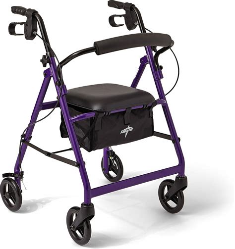 Amazon.com: Medline Aluminum Rollator Walker with Seat, Folding ...