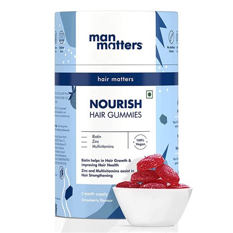 Buy Madow Man Matters Biotin Hair Gummies y Hair | Strawberry Flavoured ...