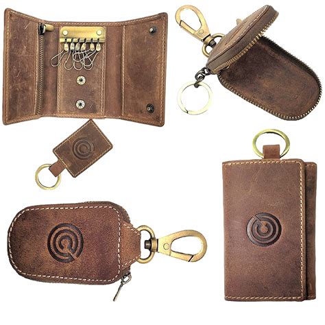 Cliofers® Premium Car Accessories Combo: #1# Genuine Leather Key Pouch ...