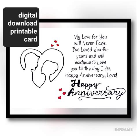Happy Anniversary Husband Gift Printable Card. to My Husband ...