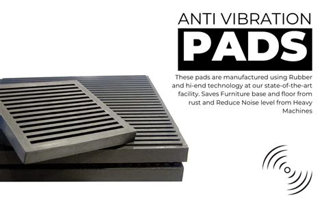 Aicon Anti Vibration Rubber Ribbed Pads 6 inch x 6 inch x 12mm ...