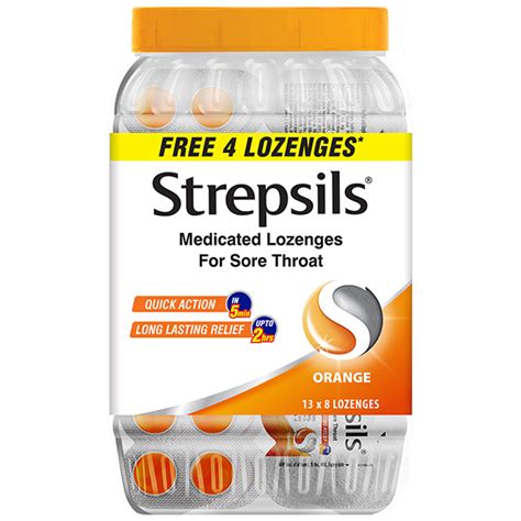 Strepsils Lozenges Orange - 100 Pcs Jar Pack