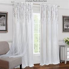 White Curtains by Caradan Embroidered White Curtain Panel White Curtains
