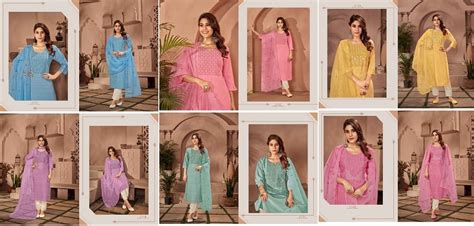 Crayon Sadhana Sequence Work Design Kurti Bottom With Dupatta Collection