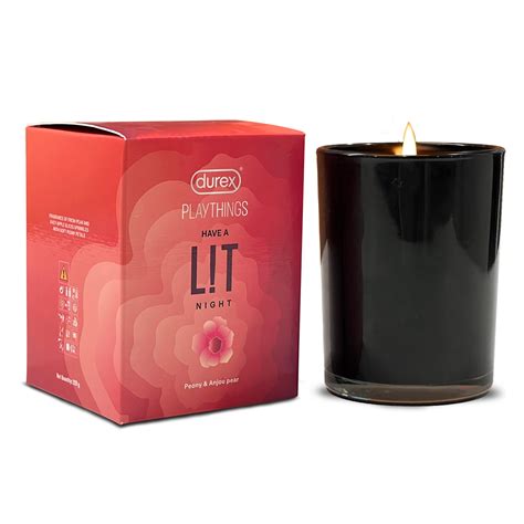 L!T Night Scented Candle- Peony and Anjou Pear – Durex India