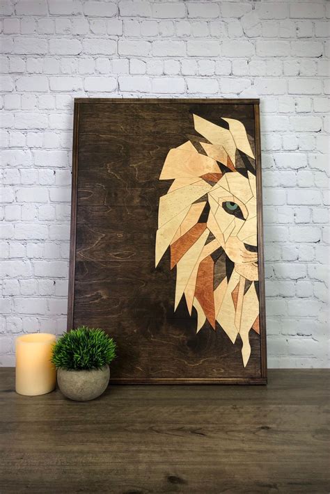 Leonard lion handmade wooden wall art – Artofit