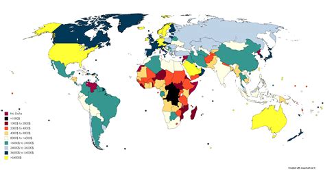Logarithmic wealth map of the world by GDP PPP per capita : r/MapPorn