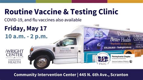 Routine vaccine and testing clinic , Community Intervention Center ...