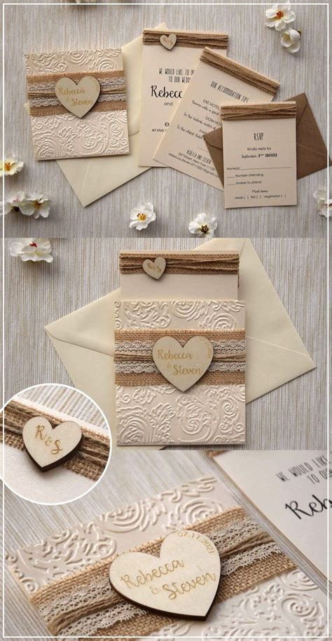 Image result for DIY Rustic Wedding Invitations