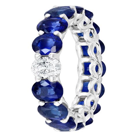 Hand made oval diamond eternity anniversary band ring at 1stDibs