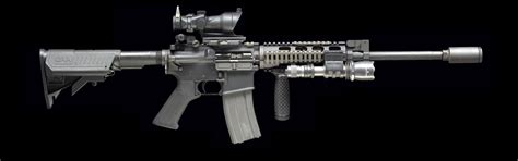 Download wallpaper machine, optics, black background, section weapon in ...