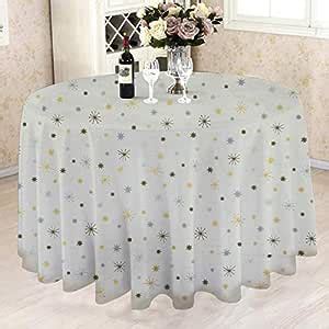 Buy HOME COLORS.IN Cotton Star Glittering Printed 4 Seater Round Table ...