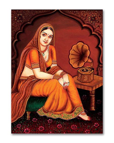 Tamatina Rajasthani Canvas Painting | Lady Potrait | Traditional Art ...
