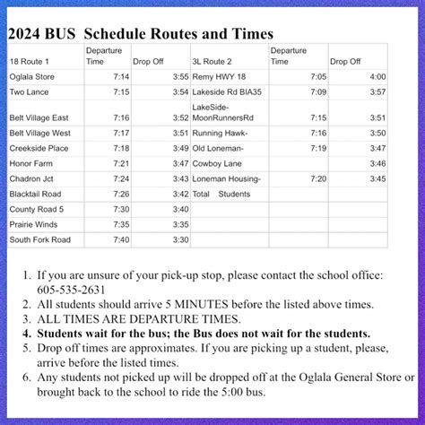 Bus Schedules
