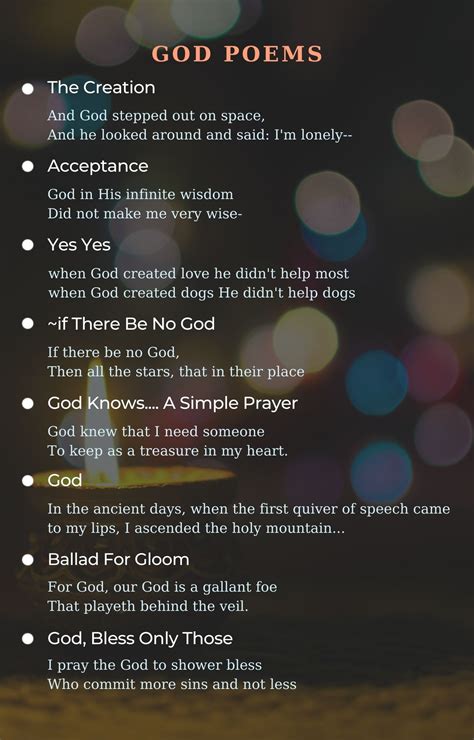 Short Poems About God