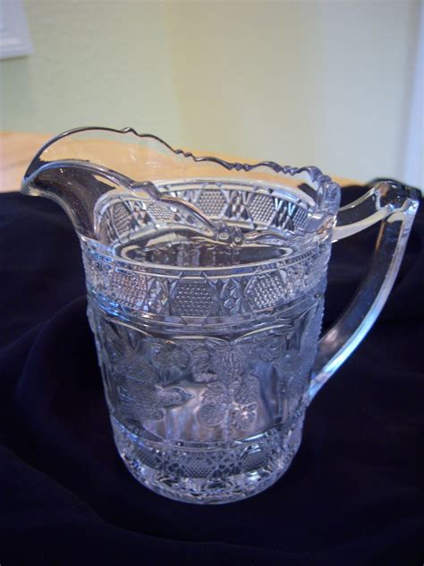 Vintage Creamer/ornate Pressed Glass Creamer/bird and - Etsy