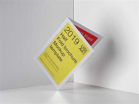Free Half Fold Brochure Mockup US/A4 (PSD)