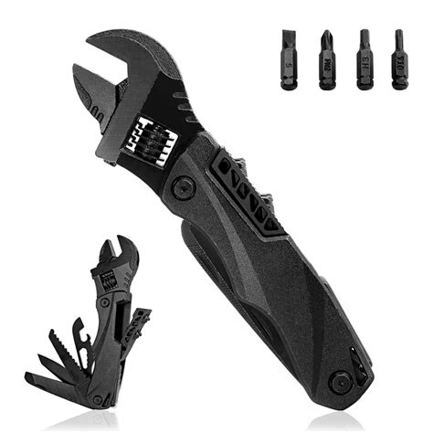 Adjustable Wrench, Azonee Universal Pocket Multifunction Spanner with ...