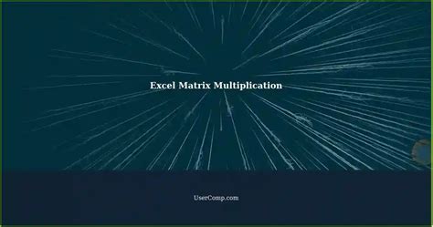 Matrix Multiplication in Excel 的图像结果