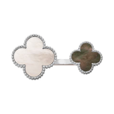 Magic Alhambra Between the Finger ring 18K white gold, Mother-of-pearl ...