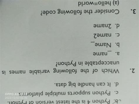 Which of the following variable names is unacceptable in python ...
