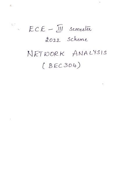 BEC 304 - Module 1 Notes: Network Analysis Concepts and Techniques ...
