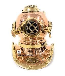 NAUTICALMART Copper Brass Divers Diving Helmet Miniature US Navy Helmet ...