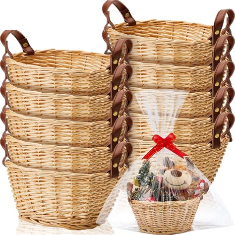 Amazon.com: 10 Pieces Small Wicker Basket for Gifts Empty to Fill ...
