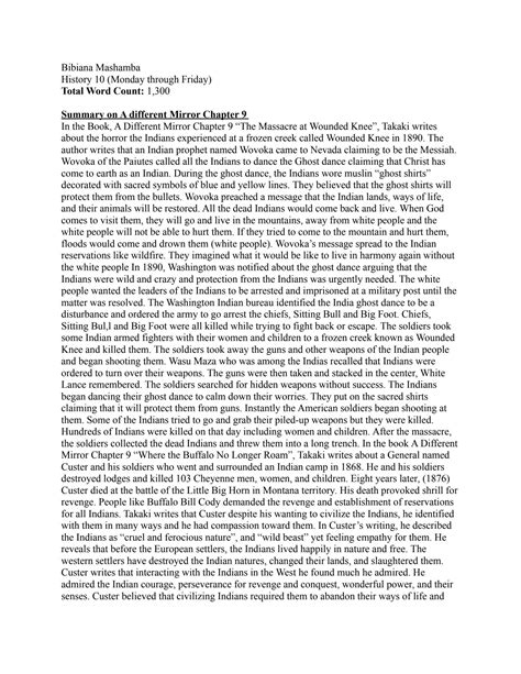 SOLUTION: A different mirror ch 9 summary and critique analysis the ...