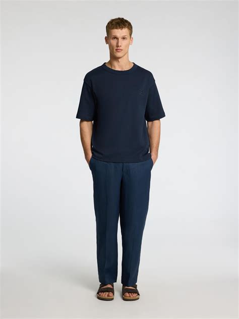 Buy Dark Blue Relaxed Fit T-shirt for Men Online