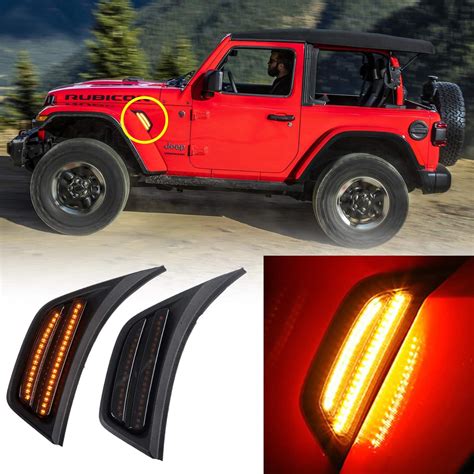 Buy FURYENGRAVER Smoked Lens LED Fender Marker Lights Side Turn Signal ...