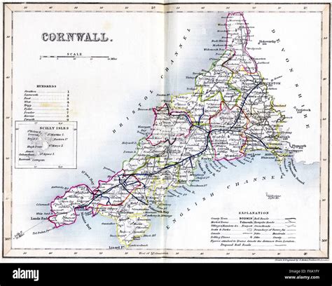 Map of cornwall england hi-res stock photography and images - Alamy