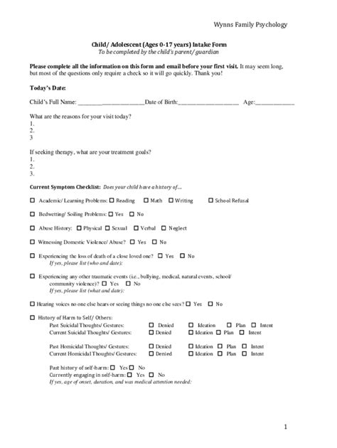 Fillable Online Psychology intake form - Robert E. Lamb, Inc. Fax Email ...