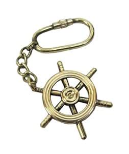 Buy Decorative Brass Ship Steering Wheel Keychain handicrafts Product ...
