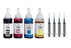 QUINK Refill Ink for Ink Cartridge 100ML X 4Bottle, 4 Syringe Refill ...