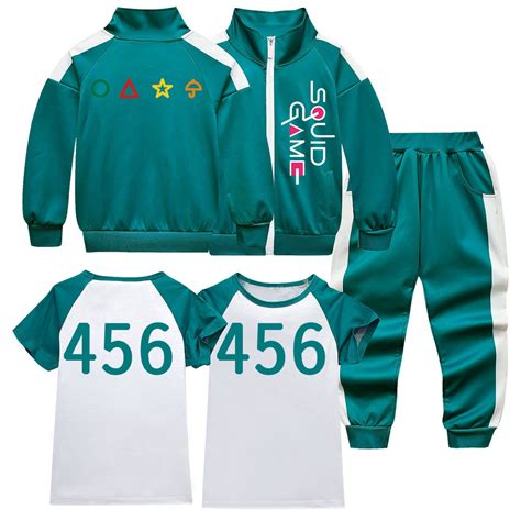 Boys Girls Winter Squid Game Jacket Tshirt Pants Children's Clothes Set ...