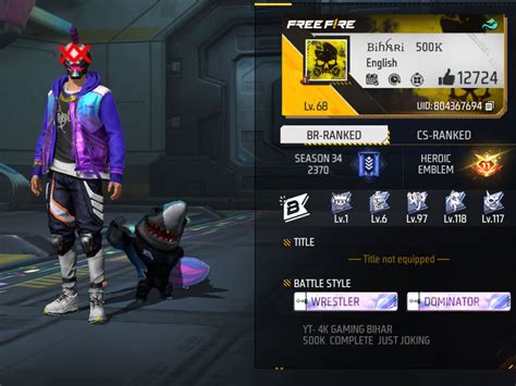4K Gaming Bihar’s Free Fire ID, stats, rank, guild, and more