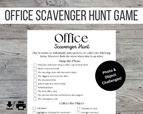 Office Party Scavenger Hunt Printable Games, Office Party Games ...