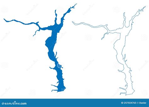 Gorky Reservoir Russia, Russian Federation, Volga River Map Vector ...
