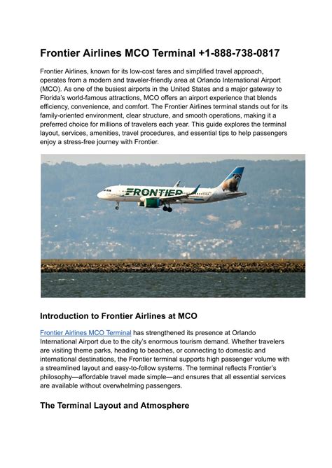 PPT - Frontier Airlines MCO Terminal 1-888-738-0817 PowerPoint ...