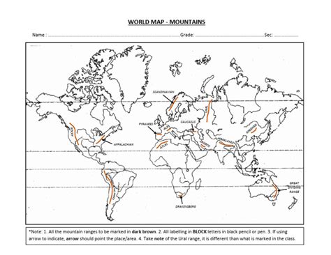 World Map - Mountains | PDF