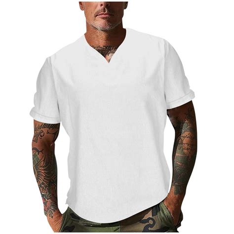 Mens Button Down Shirts Short Sleeve Summer Dress Shirts for Men White ...