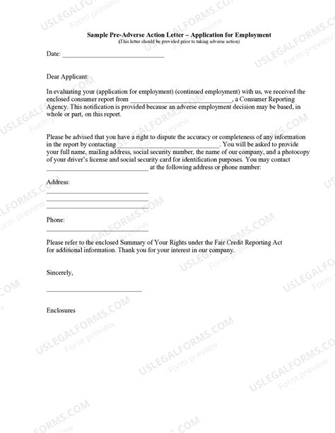 North Carolina Sample Pre - How To Respond To A Pre Adverse Action Letter Example | US Legal Forms