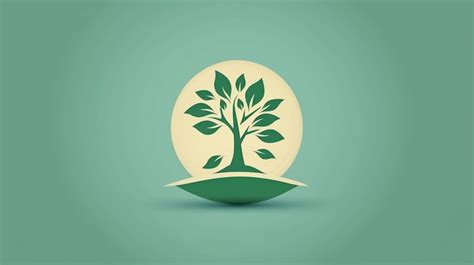 A simple green tree logo design on a green background | Premium AI ...