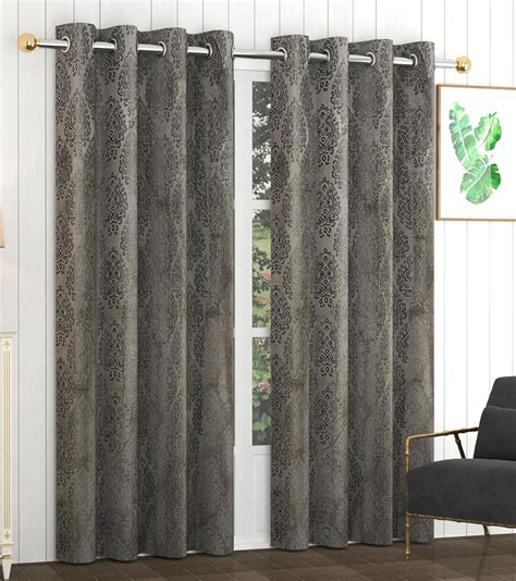 Buy FRESH FROM LOOM Supreme Embossed Velvet Paisley Opaque Curtains For ...