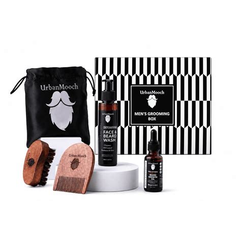 UrbanMooch 4 in 1 Beard Grooming Kit for Men | Anniversary, Birthday,